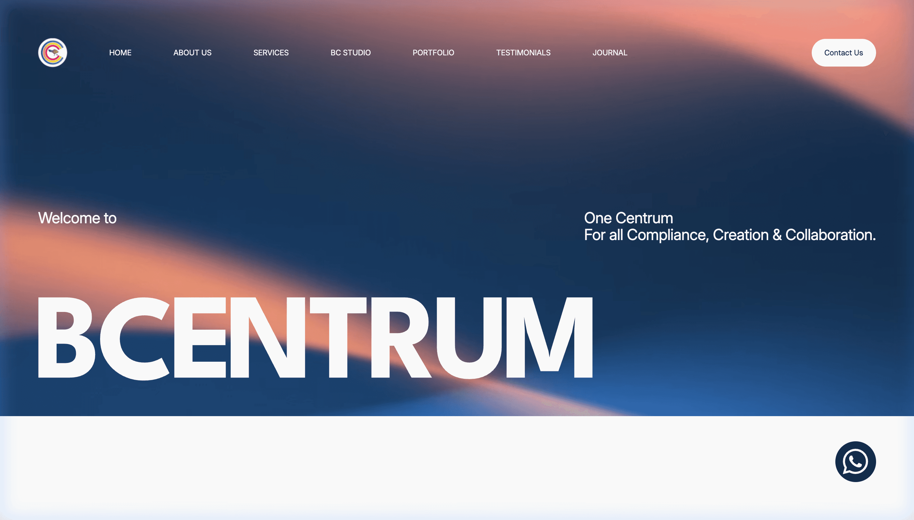 Project screenshot of BCENTRUM — Web development project by Gung Andre